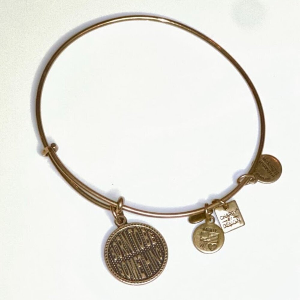Alex and Ani Born To Be Something Charm Bangle Russian Gold